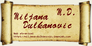 Miljana Dulkanović vizit kartica